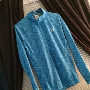 Under Armour quarter zip blue pullover top size Large